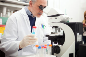 Scientist searching for something